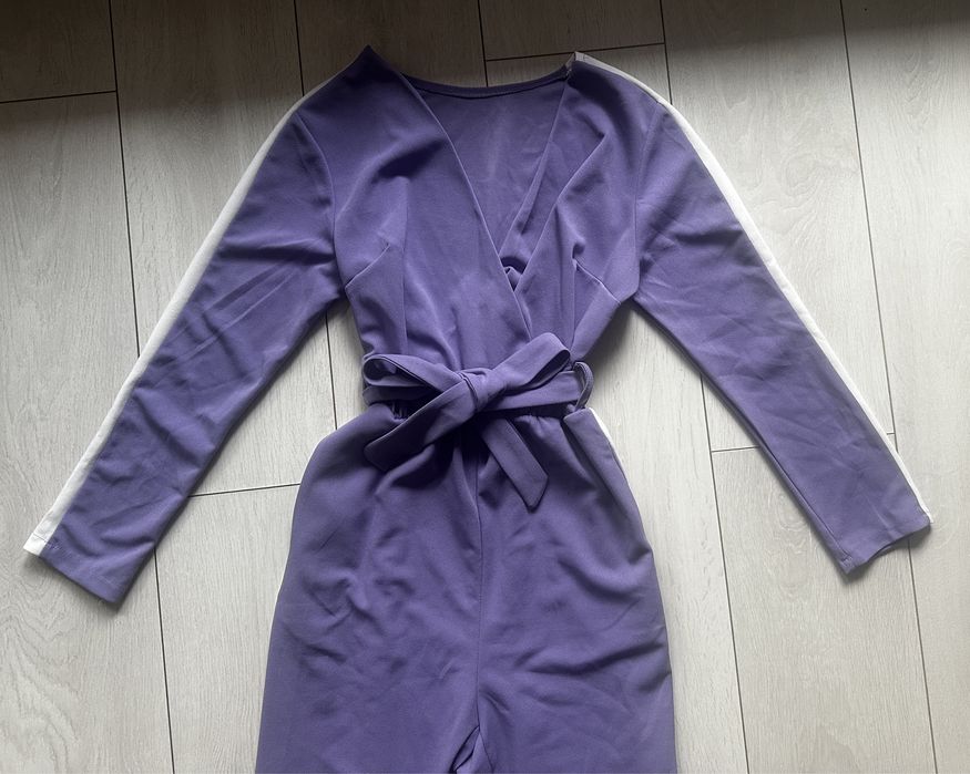 Дамски лилав дълъг гащеризон