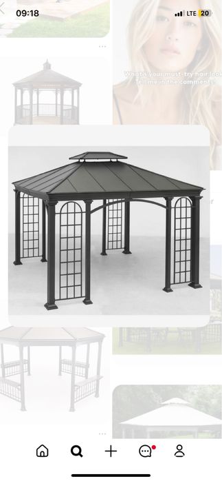 Besedka naves kacheliya reshotka perila ograjdeniya