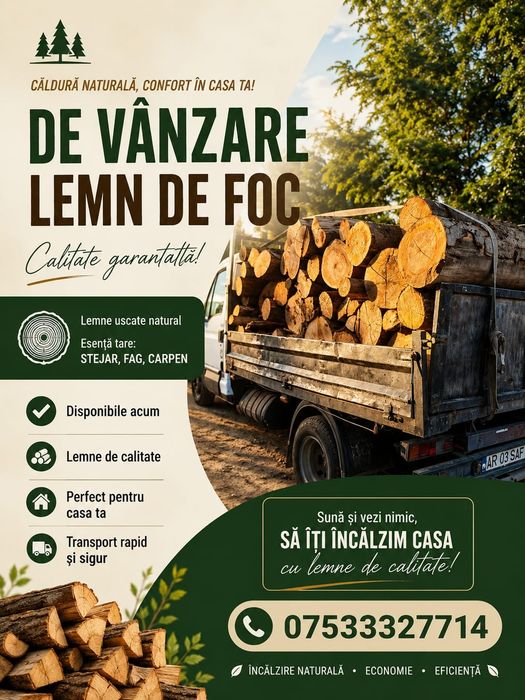 De vânzare lemne de foc doar esență tare