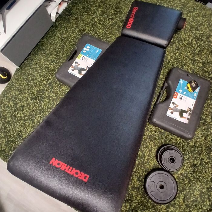 Home Gym bun și de voiaj: banca, gantere, halteră