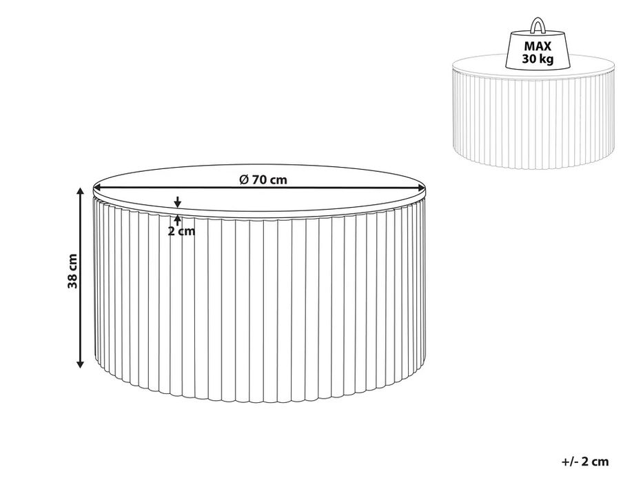 NOU Masă de cafea cu loc depozitare KIRKWOOD, lemn mango