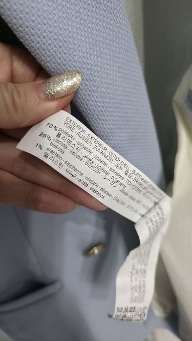 Sacou elegant Zara bleu deschis,cambrat, marimea S