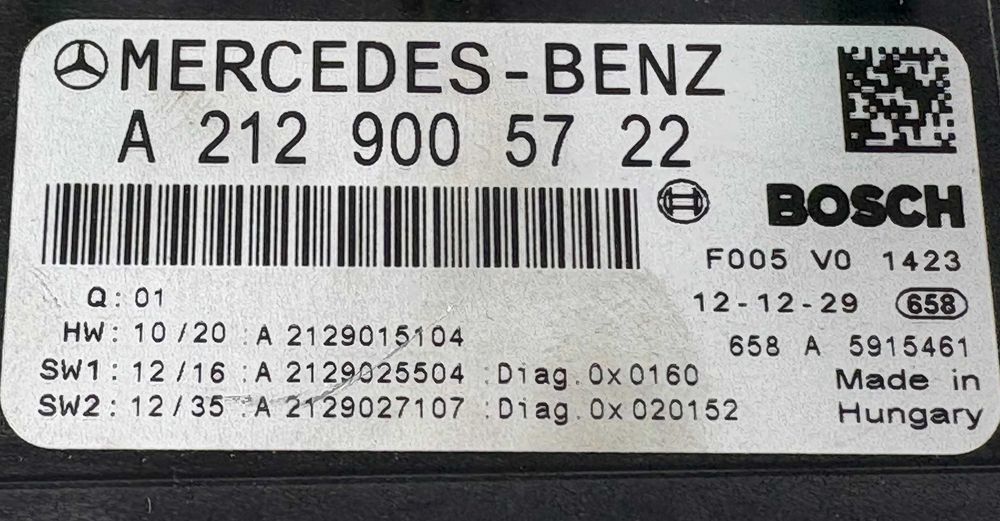 Бушонно Табло Мерцедес Е Класа W212 (09-16г) SAM Modul Mercedes E Class W212 OEM: A2129005722