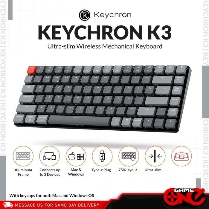 Keychron K3 V2 RU/ENG! с подсветкой Механическая Клавиатура