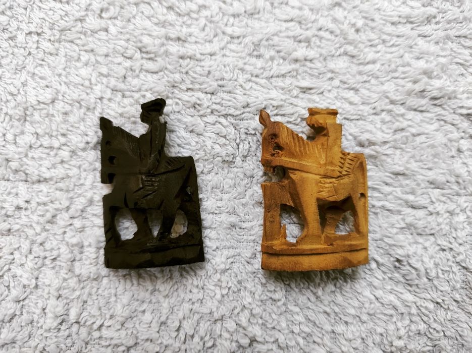 Занаятчийски, индийски шахматни фигури от абанос, ръчна изработка