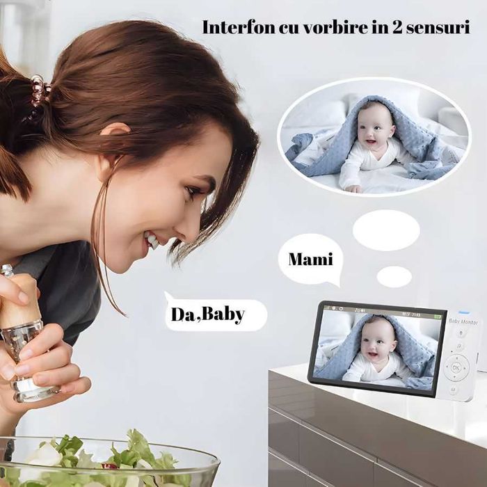 Camera video si audio,5", Rezolutie 720PHD,5000mAh baterie incorporata