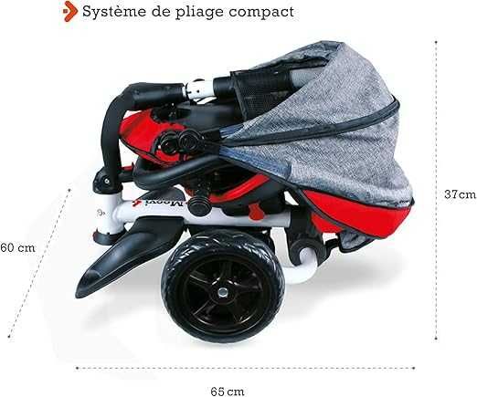 Vand Tricicleta pliabila copii Mondo Moovi - On & Go Explore, rosie