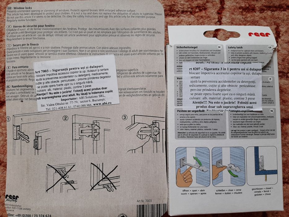 Siguranțe pt uși și dulapuri / geamuri - copii