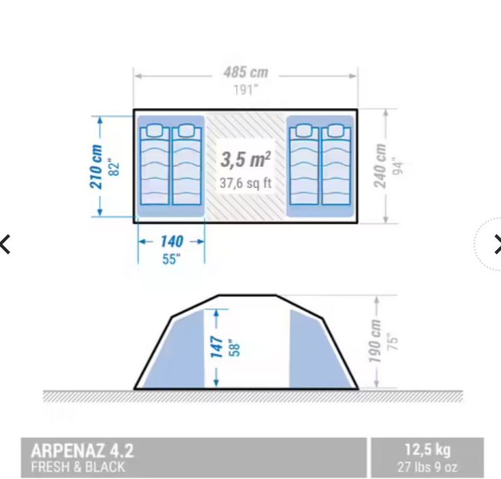 Cort Quecha de 4 persoane .
