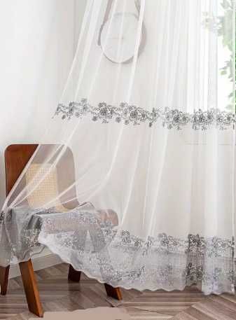 Пердета със сива бродерия-4 метра