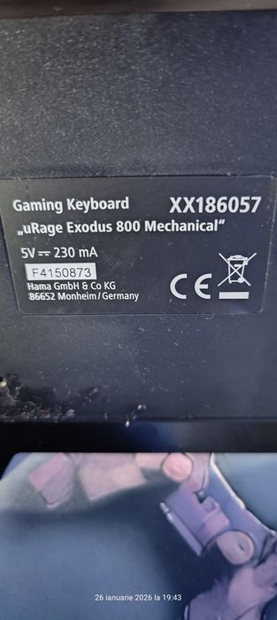 tastatură mecanică de gaming Hama uRage Exodus 800