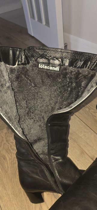 Зимний сапоги кожанный