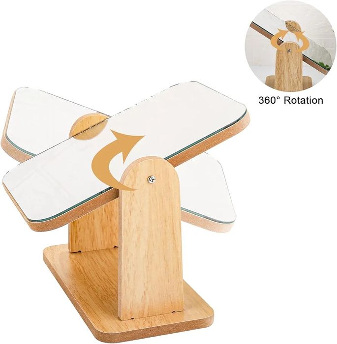 Козметично огледало, дърво, въртящ се дизайн