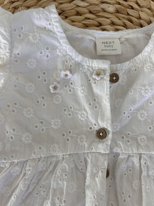 Rochita cu body  superba broderie Next 9-12 luni