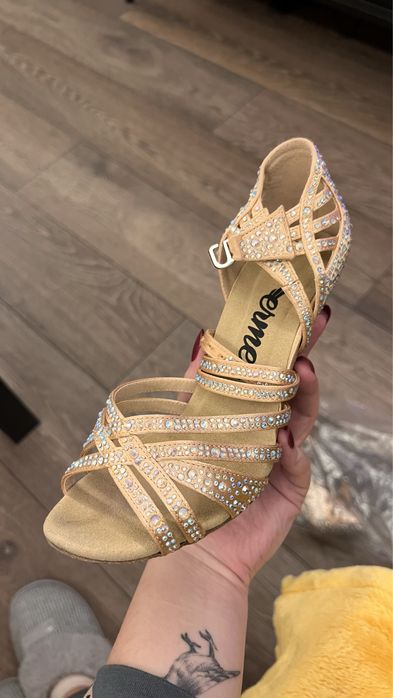 Sandale cu toc Ermes Dance Milano Champagne Pro