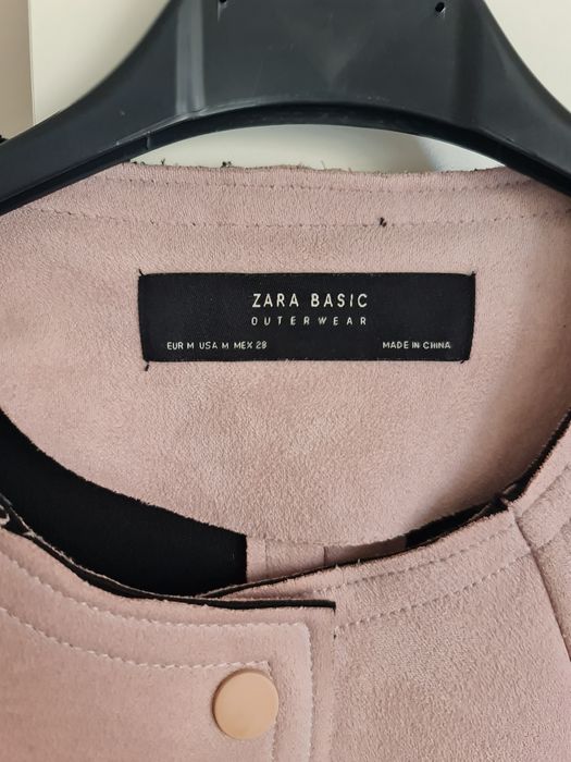 Палто Zara, кожен елек и блуза в бежово