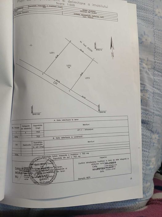 PF Teren intravilan 703 mp Sculeni – împrejmuit, utilități la 100 m