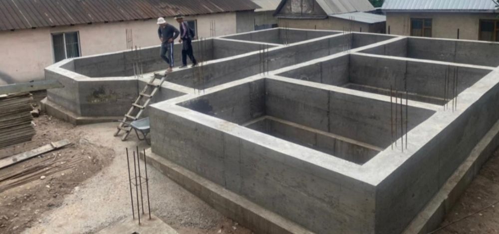 Заливка фундамента