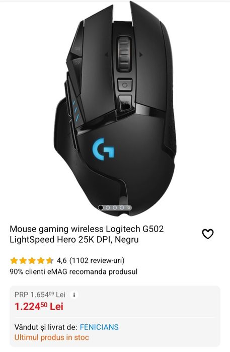 Mouse Gaming Logitech 502