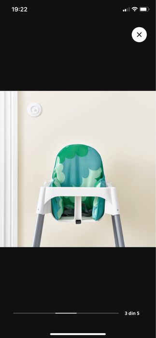 Scaun de copil IIkea cu pernă