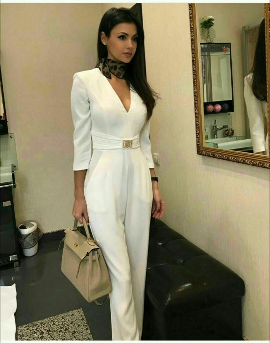 Стильный комбинезон L, XLразм. марсала бордо, белый, Турция!