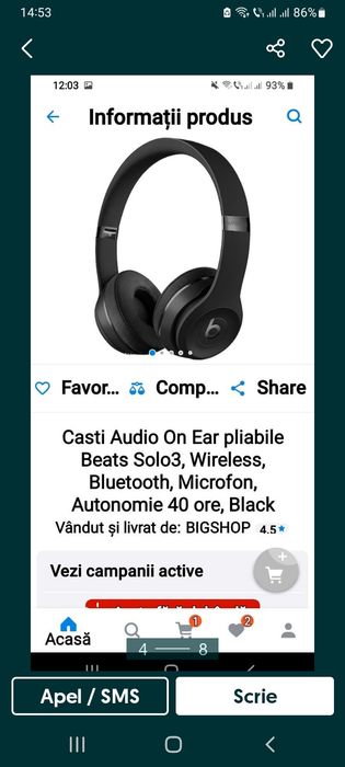 Căști audio Beats Solo 3,Black