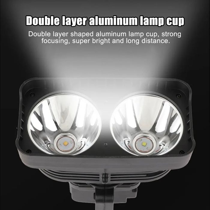 Lanterna dubla LED XHP50 cu Trepied, Lumina Calda si Rece, LED Lateral