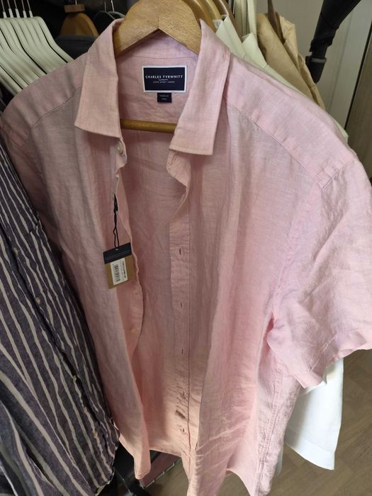 ленена риза с къс ръкав Charles Tyrwhitt