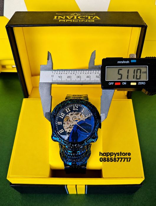INVICTA Skull blue automatic 51 mm, Инвикта нов ръчен часовник