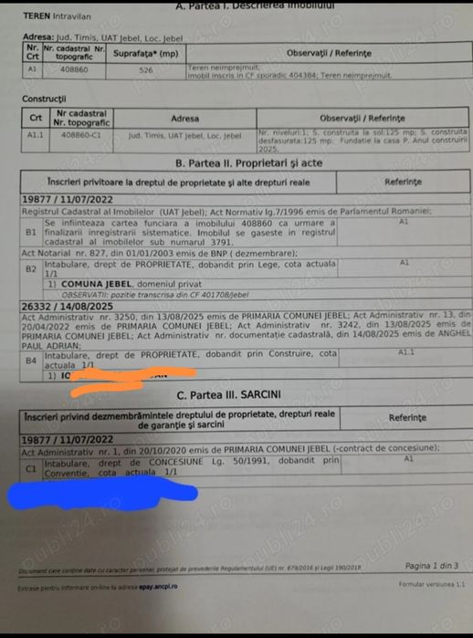 Teren Jebel Timis 526 mp cu fundatie + proiect casa inclus (intabulat)