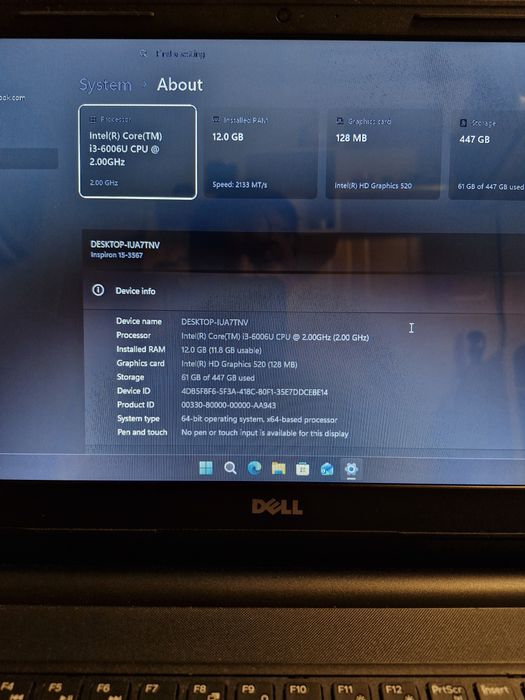 Laptop Dell 15 3567