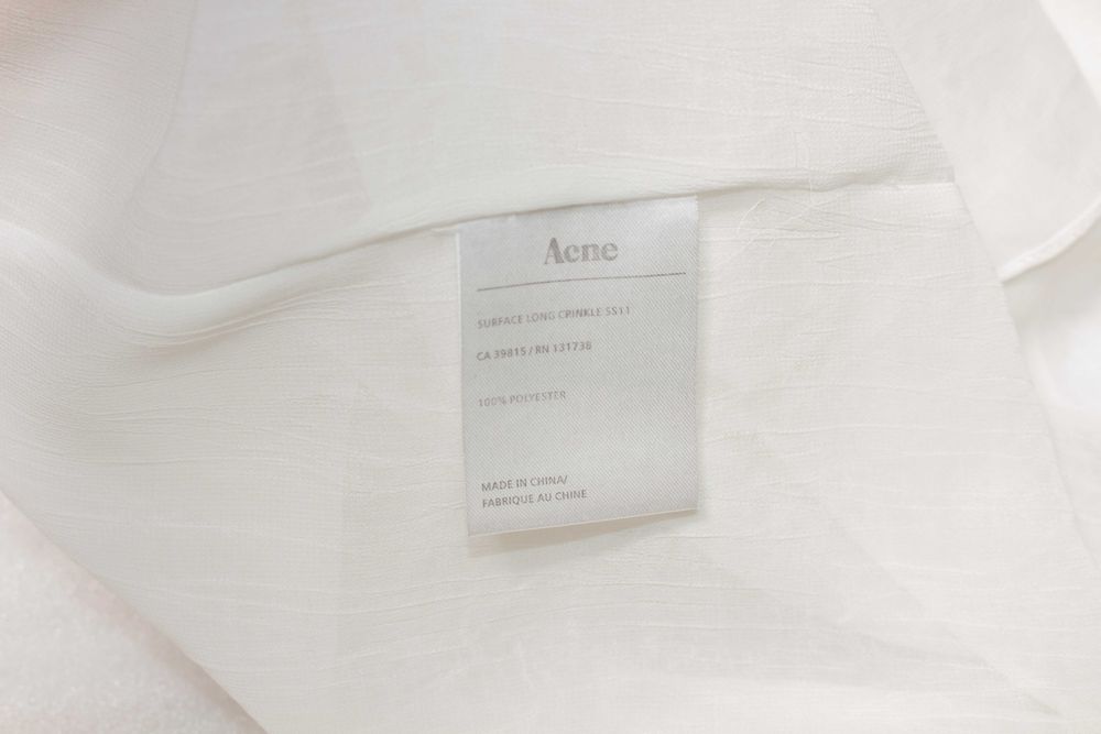 ACNE оригинален дамски топ бял асиметричен прозрачна 36 S