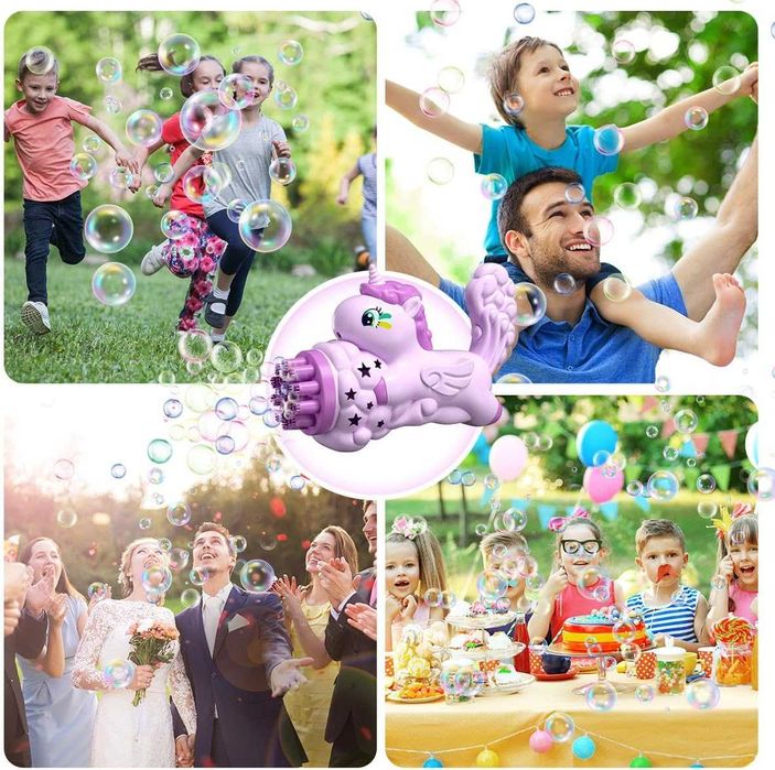 VATOS 4 броя Пистолети за мехурчета за деца, светлини и разтвор