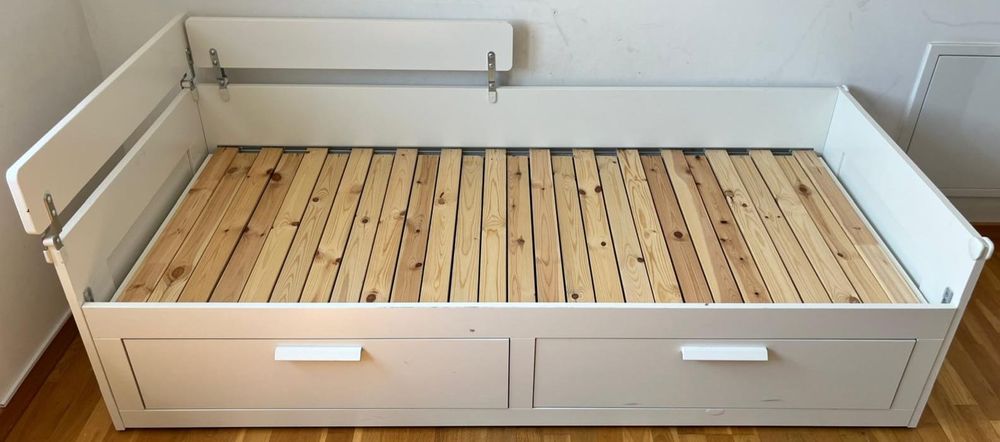 Hemnes IKEA Cadru de Pat Extensibil, cu 2 Sertare pentru Depozitare