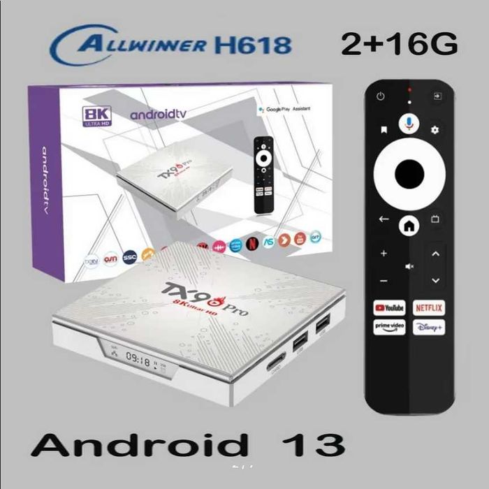 TV Box Android 13 с голосовым пультом Смарт ТВ-приставка ТВ бокс