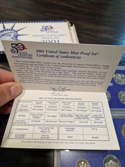 Двоен сет монети САЩ 2001г
