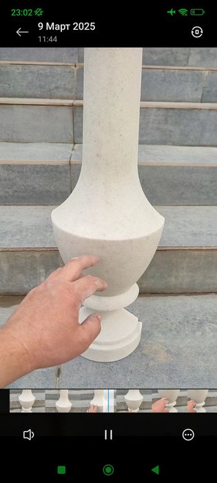 Мраморные балясины, лестница, перила