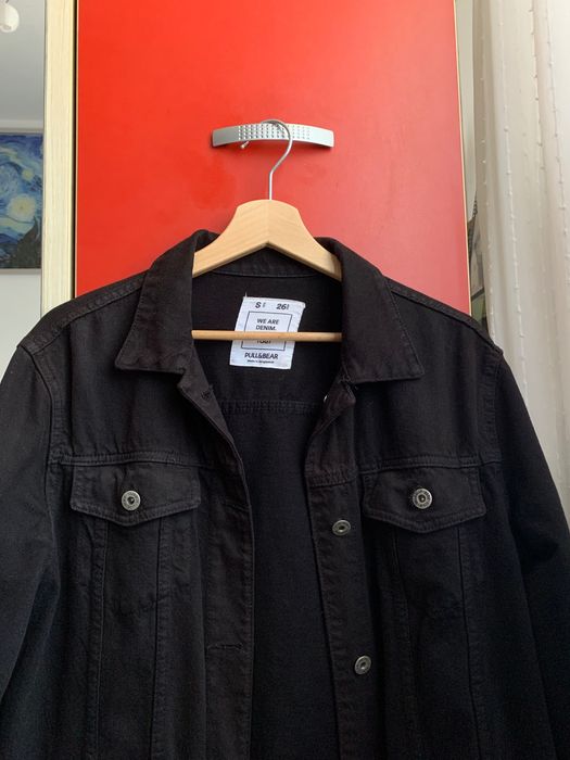 Geaca neagra de blugi oversize