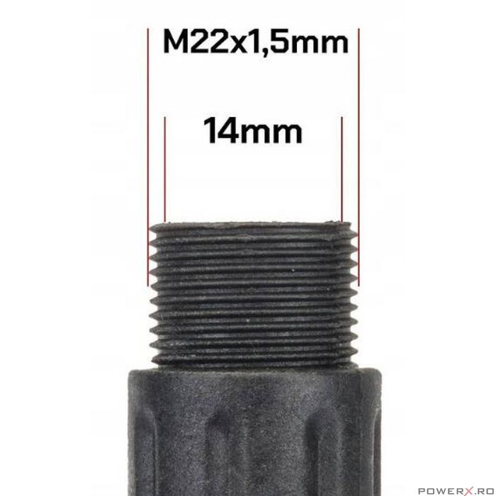 Perie rotativa pentru aparat de spalat cu presiune, cuplare filet