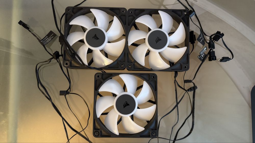 Ventilatoare carcasa Corsair RS120 ARGB 120mm PWM, Negre, Triple Pack