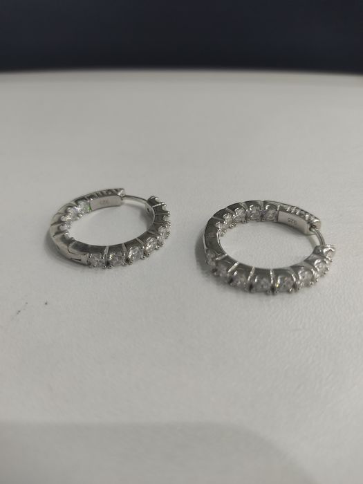 Серьги Конго из серебра с фианитом