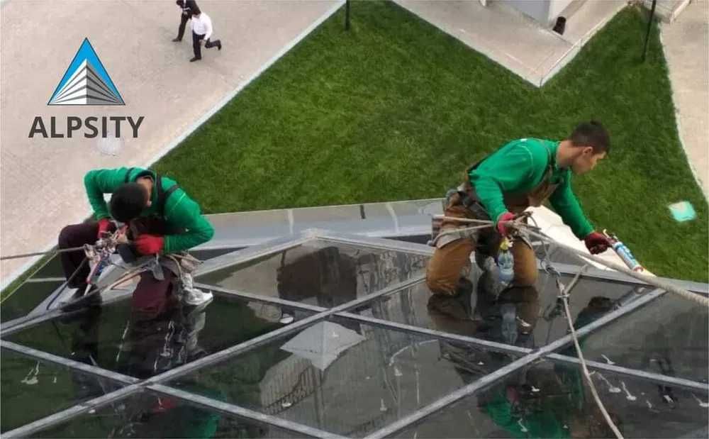 Промышленный альпинизм. Высотные работы, фасады, сетки, монтаж, мойка.