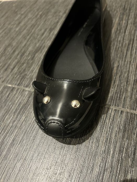 MARC by MARC JACOBS black rubber mouse toe ballet flat sz EUR 38