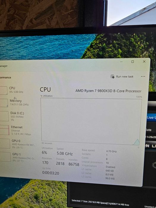 Sistem Ultra Gaming Ryzen 9800X3d, RX9070XT, 32gb 6400, X870, etc!