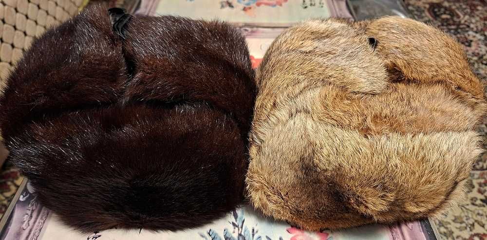 Руски зимни шапки-ушанки, естествен косъм от Новосибирск.