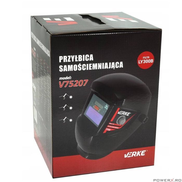 Masca pentru sudura automata, reglaj manual, camp vizual 90x34 mm,