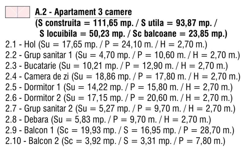 Apartament 3 camere - Ozon Tower