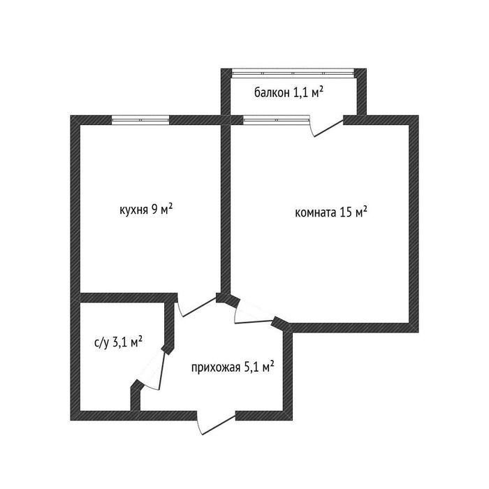 1-ком квартира, в районе КСК!