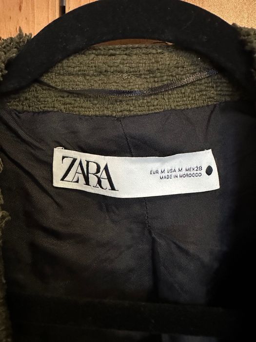 Дамско късо сако Zara S в тъмно зелено