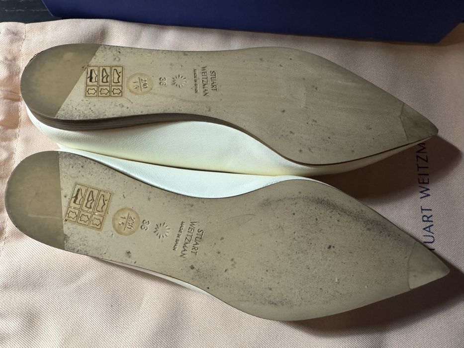 Stuart Weitzman pantofi piele ivory, mărimea 36, purtați o dată